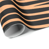 Papier Cadeau Bengal Tiger stripes wildlife cat animal fur print (Coin rond)