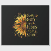 Papier Cadeau Béni Par Dieu - Aimé Par Jésus, Tournesol (Plat)