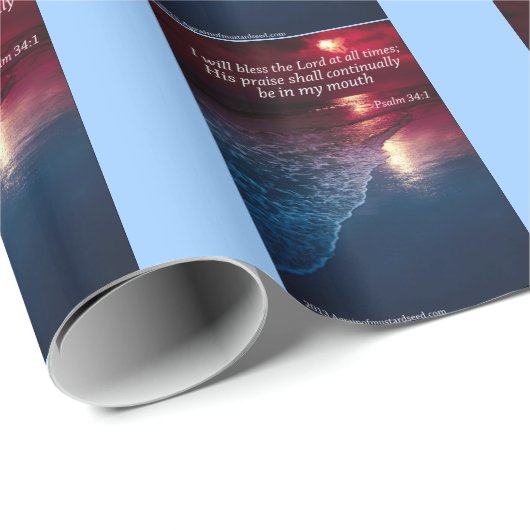 Papier Cadeau Bénissez Le Seigneur En Tout Temps (Coin rond)