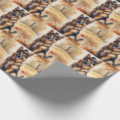 Papier Cadeau Berger Allemand À L'Automne Feuille L'Art Thanksgi (Coin)