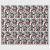 Papier Cadeau Berger Allemand Avec Snowman (Plat)