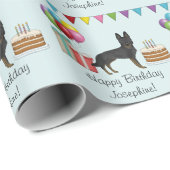 Papier Cadeau Berger Allemand Bi-Noir Coloré Joyeux Anniversaire (Coin rond)