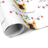 Papier Cadeau Berger allemand de Noël (Coin rond)