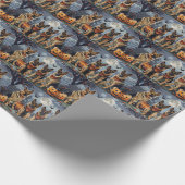 Papier Cadeau Berger allemand Halloween Éffrayant (Coin)