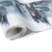 Papier Cadeau Berger allemand noir dans la couverture de duvet d (Coin rond)