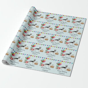 Papier Cadeau Berger Allemand Silver Sable Anniversaire Coloré