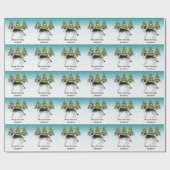 Papier Cadeau Berger Allemand Silver Sable Forêt enneigée d'hive (Plat)