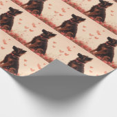 Papier Cadeau Berger anatolien avec Rose - Saint-Valentin (Coin)