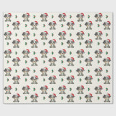 Papier Cadeau Berger australien Animaux d'hiver de Noël (Plat)