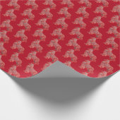 Papier Cadeau Berger australien Chien mignon Silhouette Rouge (Coin)