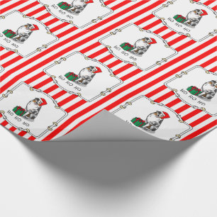 Papier Cadeau Berger australien de Noël (bleu merle tan/w 1)