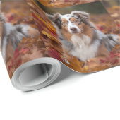 Papier Cadeau Berger australien en automne Leaves automne Inspir (Coin rond)