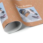 Papier Cadeau Berger australien Joyeux anniversaire (Coin rond)