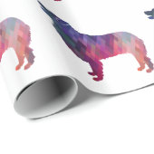 Papier Cadeau Berger australien Silhouette géométrique rose (Coin rond)