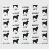 Papier Cadeau berger australien vie aussie (Plat)