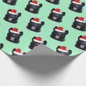Papier Cadeau Berger noir allemand avec chapeau de Santa (Coin)
