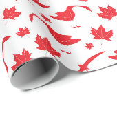 Papier Cadeau Bernaches du Canada et Feuilles de l'érable - drap (Coin rond)