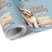 Papier Cadeau Bernedoodle Chien coloré (Coin rond)