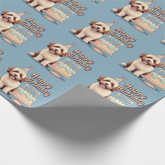 Papier Cadeau Bernedoodle Chien coloré (Coin)