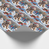 Papier Cadeau Bernedoodle Noël Festif Scène de neige Chien (Coin)