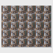 Papier Cadeau bernedoodle With Christmas Lights Holiday (Plat)