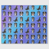 Papier Cadeau Bernese Mountain Dog Anniversaire (Plat)
