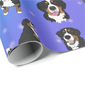 Papier Cadeau Bernese Mountain Dog Anniversaire (Coin rond)