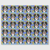 Papier Cadeau Bernese Mountain Dog Anniversaire (Plat)