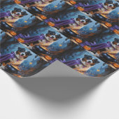 Papier Cadeau Bernese Mountain Dog peinture Whimsical Halloween (Coin)