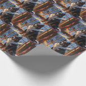 Papier Cadeau Bernese Mountain With Christmas Lights Holiday  (Coin)