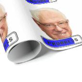 Papier Cadeau Bernie Sanders Pixelated - PROGRÈS (Coin rond)