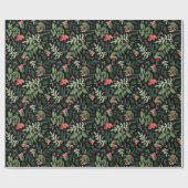 Papier Cadeau Berries de Noël mistletoe et saint (Plat)