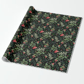 Papier Cadeau Berries de Noël mistletoe et saint (Déroulé)