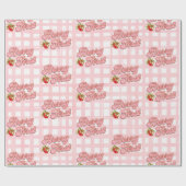 Papier Cadeau Berry 1er Anniversaire Rose Blancs fraise (Plat)