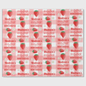 Papier Cadeau Berry First Birthday Strawberry First 1er Nom (Plat)
