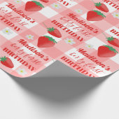 Papier Cadeau Berry First Birthday Strawberry First 1er Nom (Coin)