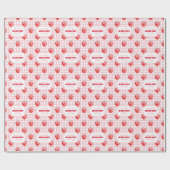 Papier Cadeau Berry fraise Boho doux 1er anniversaire (Plat)