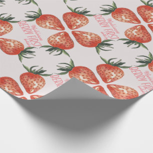 Papier Cadeau Berry fraise Premier anniversaire