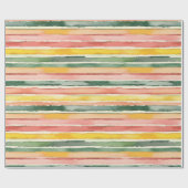 Papier Cadeau Berry Green Orange Pink Fruity Stripes Birthday (Plat)