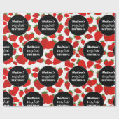 Papier Cadeau Berry Premier anniversaire Fraise fête d'anniversa (Plat)
