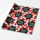 Papier Cadeau Berry Premier anniversaire Fraise fête d'anniversa (Déroulé)