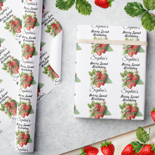 Papier Cadeau Berry Sweet anniversaire Custom Strawberry