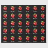 Papier Cadeau Berry Sweet Funny Pun de fraise Dark BG (Plat)