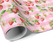 Papier Cadeau Berry Sweet Rose En vichy papier à envelopper (Coin rond)