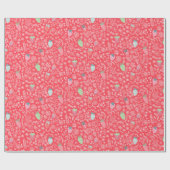 Papier Cadeau Berry Sweet rouge motif fraise (Plat)