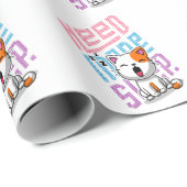 Papier Cadeau Besoin de plus de sommeil | Funny Cat expression d (Coin rond)