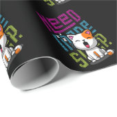 Papier Cadeau Besoin de plus de sommeil | Funny Cat expression d (Coin rond)