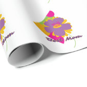 Papier Cadeau Best Mom Colourful Trendy Design (Coin rond)