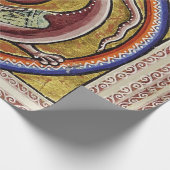 PAPIER CADEAU BESTIAIRE MÉDIÉVAL, SNAKE DRAGON CIRCLES (Coin)