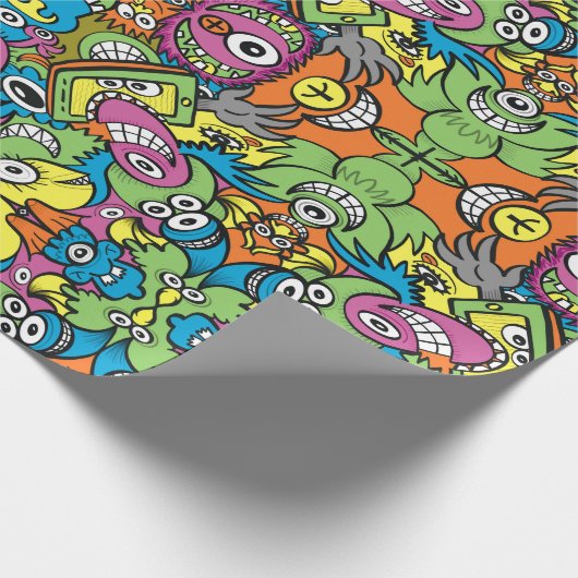 Papier Cadeau Bestioles souriantes impeccables dans un design mo (Coin)